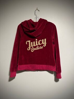 Y2K Juicy Couture Raspberry Velour Hoodie